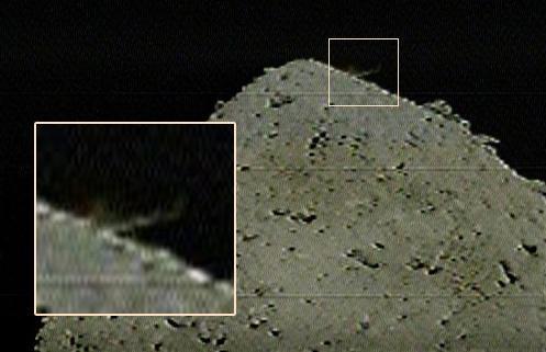 隼鸟2号下午4时才传回的撞击瞬间画面 图丨JAXA