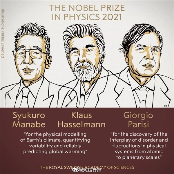 2021年诺贝尔物理学奖揭晓：3位科学家分享 6位华人科学家曾获此殊荣  